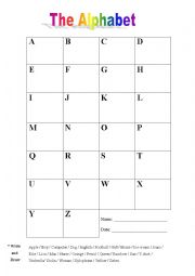 English Worksheet: The Alphabet