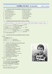 English Worksheet: Goodbye my lover - By James Blunt