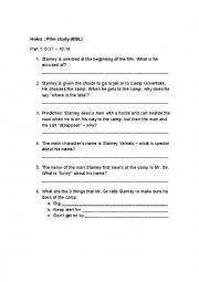 English Worksheet: Holes Film (2003): Listening Guide Part 1