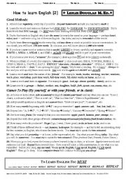English Worksheet: LEARNING 002 How to learn English
