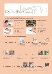 English Worksheet: Daily Routine