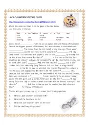 English Worksheet: History Cloze - Jack-o-lanterm