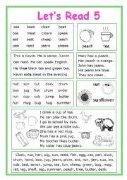 English Worksheet: Lets Read 4