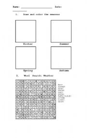 Weather and Seasons worksheet 