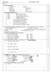 English Worksheet: Progress Test the 3rd form