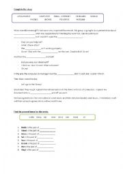 English Worksheet: Past tenses and vocabulary