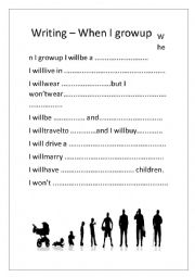 English Worksheet: Writing about your future