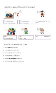 English Worksheet: Presente continuous