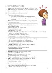 English Worksheet: Confusing words