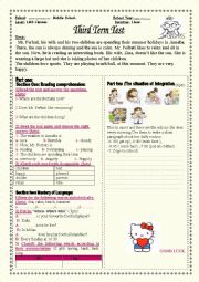 English Worksheet: test for beginners