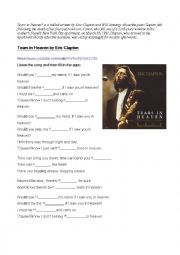 English Worksheet: Tears in Heaven by Eric Clapton