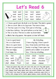 English Worksheet: Lets Read 6