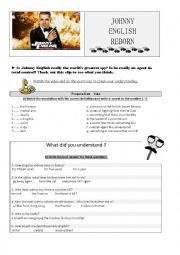 English Worksheet: Johnny English Reborn Trailer