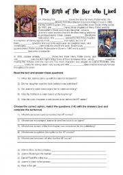 English Worksheet: J.K. Rowling and Harry Potter