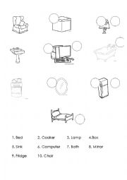 English Worksheet: Furniture and appliances