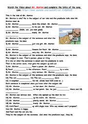 English Worksheet: Simple Past - Mr. Morton Song