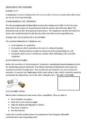 English Worksheet: Invention of the telephone