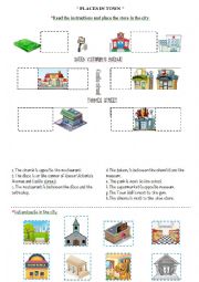 English Worksheet: Places in town