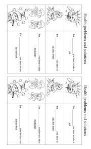 English Worksheet: Health problems and solutions