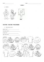 English Worksheet: Test kinder 1