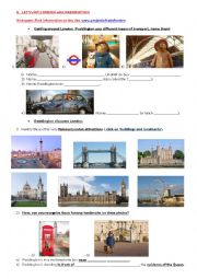 English Worksheet: Visit London with Paddington (II)