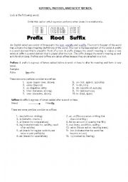 English Worksheet: SUFFIXES AND PREFIXES