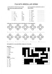 English Worksheet: Fun with irregular verbs