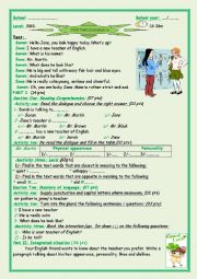 English Worksheet: third year examination