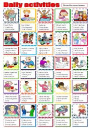 English Worksheet: daily activities