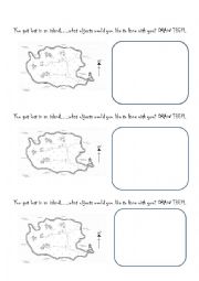 English Worksheet: Lost in an island (warm up)