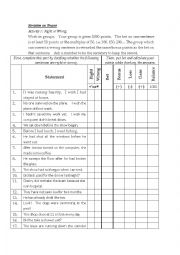 English Worksheet: A Revision Game On TENSES