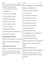 English Worksheet: noun