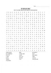 English Worksheet: furniture