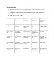 English Worksheet: Get To Know You Bingo