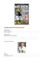 English Worksheet: Fat sick and nearly dead