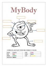 English Worksheet: my body