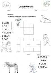 Animals Crosswords