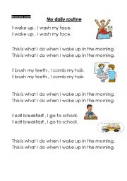 English Worksheet: daily routine