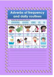 English Worksheet: ADVERBS OF FREQUENCY AND DAILY ROUTINES