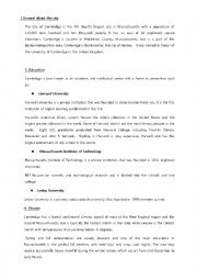 English Worksheet: Cambridge