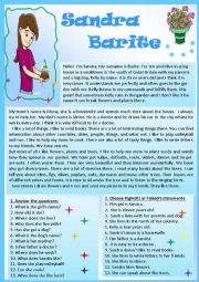 English Worksheet: Sandra Barite