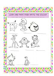 English Worksheet: COLOURS