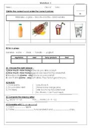 English Worksheet: some and any