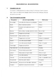 English Worksheet: English Lesson - Job and Occupation