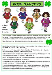 English Worksheet: Irish Dancers for St Patricks Day