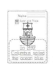 English Worksheet: Christopher Columbus explores of the new world rhyme