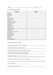 English Worksheet: Complete the dialog in English