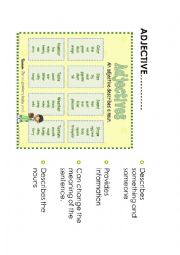 English Worksheet: what is an adjective?