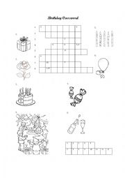 English Worksheet: Birthday Crossword