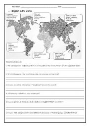 English Worksheet: English in the world